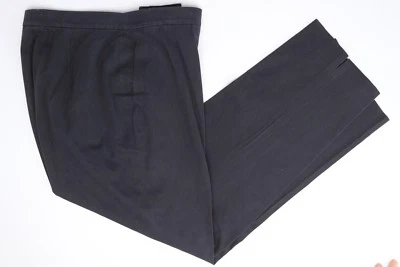 Calça feminina Jil Sander 42 cinza escuro sólido frente dobrável mistura de algodão calças - Imagem 1 de 4