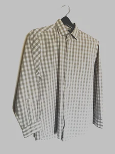 Nick Graham Mens Shirt Sz 15.5 X 32/33 Grey Plaid Modern Fit - Picture 1 of 3