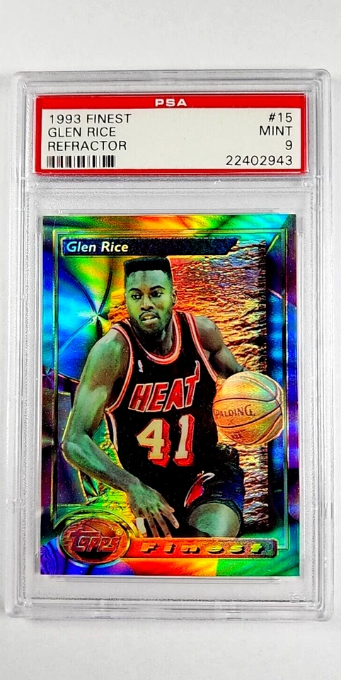 1993 1993-94 Topps Finest Refractor #15 Glen Rice PSA 9 *Only 4 Graded Higher* - Image 1 of 3