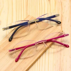 bleue Lunettes de lecture sans cadre Lunettes anciennes Coupe de diamants - Foto 1 di 24