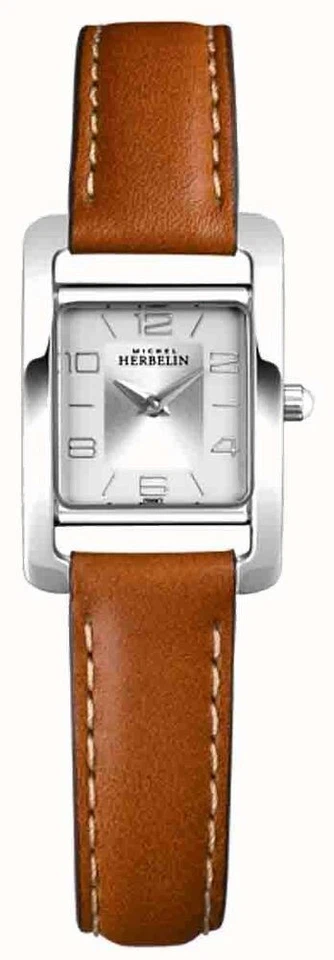 Herbelin V Avenue 17437 Women Leather Strap Silver Analog Dial Wristwatch 20.5mm - Image 1 of 2