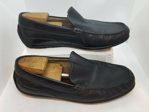 Scarpe mocassino uomo Ecco nero slip on in pelle taglia EU 45 US 11 11 5