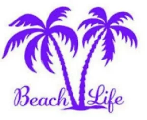 BEACH LIFE PALM TREES Vinyl Decal -Sticker Car Truck SUV Van Window Wall Home - Foto 1 di 2