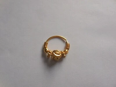 Beaded Nose Ring Beaded Indian Piercing Jewelry Fashion Jewelry Gold Plated Hoop - Image 1 of 4