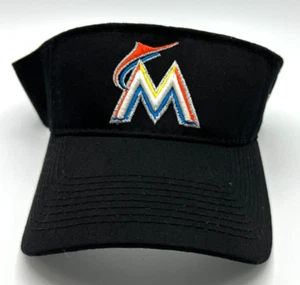 Miami Marlins MLB Sun Visor Golf Hat Cap Black w/Orange M Logo Adult M OC Sports - Picture 1 of 11