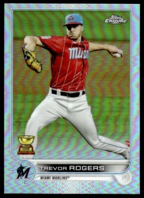 2021 TOPPS CHROME REFRACTOR Trevor Rogers Rookie Miami Marlins #563 - Image 1 of 2