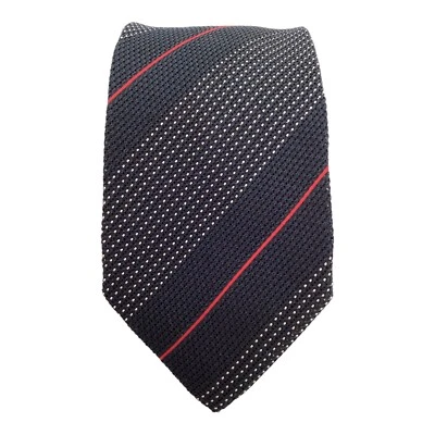 Corbata de seda a rayas azul marino ARTHUR & FOX hecha en Italia 60"-3,25" EC Foto 1 de 4