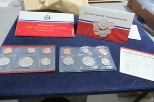 1987 US Mint Stempelglanz Kursmünzensatz - P & D Prägestätten - OVP - Bild 1 von 6