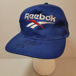Vtg Reebok Logo Hat/Cap Blue Snapback 1990s w/ Tree Rollins Auto Orlando Magic - Picture 1 of 7