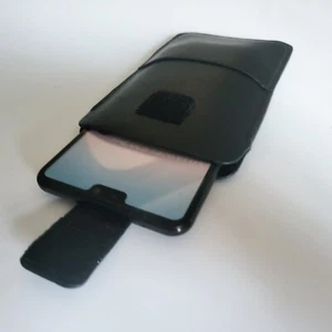 SAMSUNG GALAXY S24 ULTRA Pouch Holster Case Durable genuine Leather Black - Picture 1 of 23