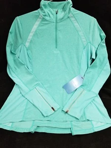 💦 MPG VIE Quarter Zip Long Sleeve Pleat Back Reflective Top Size XL NWT - Picture 1 of 9