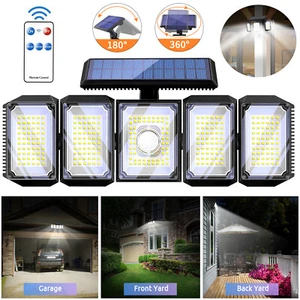 300 LED Solarleuchte mit Bewegungsmelder Solarlampe Außen Garten Strahler Fluter - Bild 1 von 12