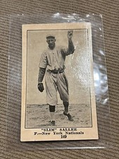 1921 New York Nationals "Slim" Sallee baseball card gloves shown