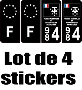 4 Autocollants 2 paires Stickers style Auto Plaque Black Edition noir F+ 984 - Picture 1 of 1