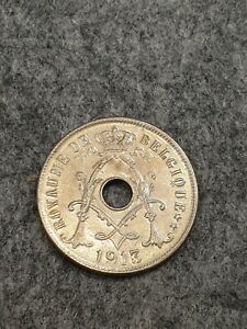 Prachtstück 25 Centimes 1913 Belgique / Belgien Erhaltung 