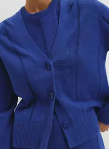 Country Road Royal Blue Cardigan Cotton /Linen Blend Knit Size S NWT - Picture 1 of 4