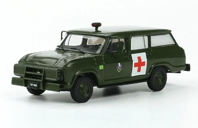 雪佛兰 Veraneio 1977 年巴西陆军救护车卡车罕见压铸比例 1: 43 — 第 1/4 张图片
