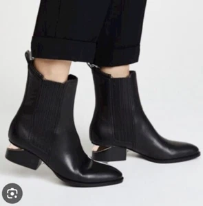Alexander Wang Army Green Anouck Cut Out Heel Chelsea Boot EU 38.5 $695 - Picture 1 of 8