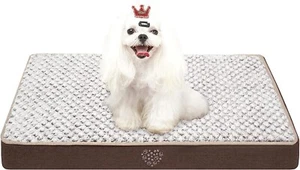 Alfombra de cama impermeable para perros reversible, fresca y cálida almohadilla de cajón café y gris - Imagen 1 de 9