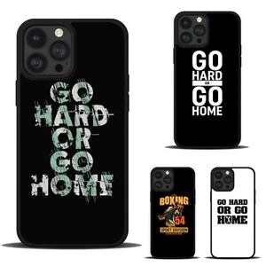 Quotes Go Hard or Home Anti scratch Cover For iPhone SE XS XR Max 5 6 7 8 Plus - Picture 1 of 25