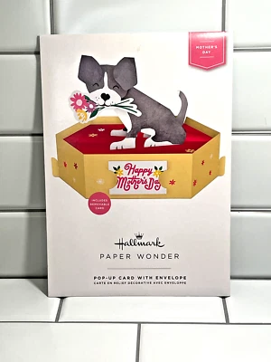 Hallmark Paper Wonder "Día de la Madre" Perro Feliz con Flores Pop-Up Tarjeta Pop-Up Pop-Up Foto 1 de 2
