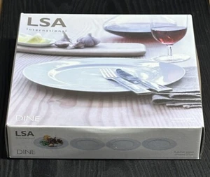 4x New LSA International DINE Dinner Plates Rimmed 27 cm White MORE AVAILABLE - Picture 1 of 5
