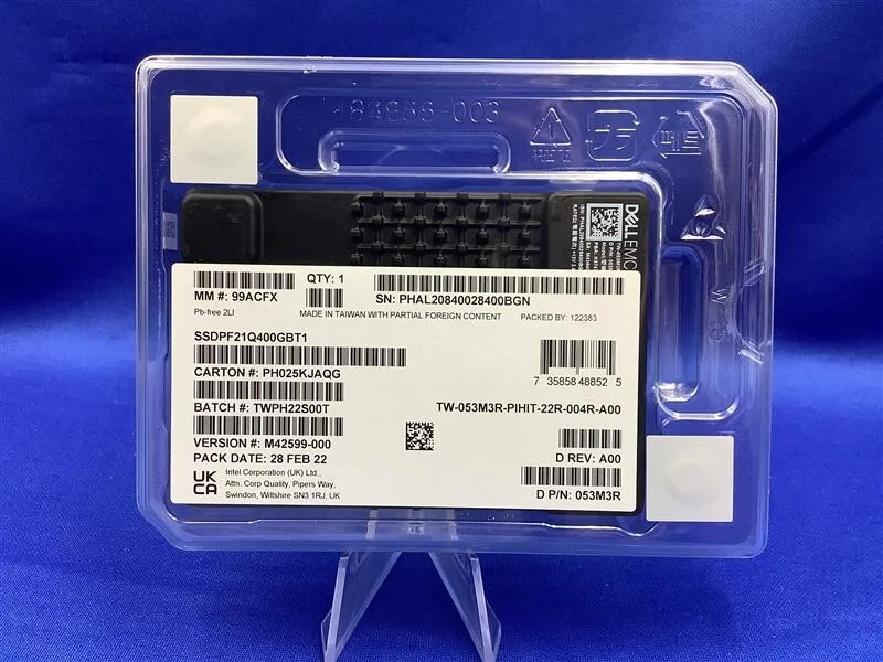 53M3R Dell INTEL SSDPF21Q400GBT P5800X 400GB U.2 NVME PCIE 4.0  2.5" SSD 053M3R - Image 1 of 4