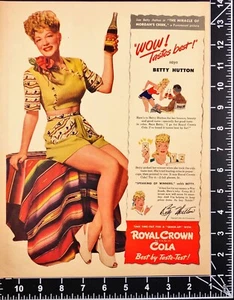 1943 Royal Crown Cola Betty Hutton Vintage Print Ad The Miracle of Morgan Creek - Picture 1 of 6