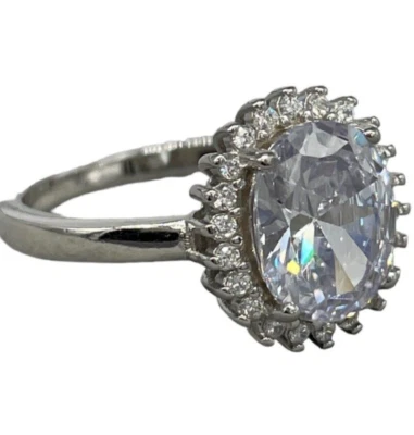 Anello femminile in argento 925 brillante solitario elegante M18 da fidanzamento - Immagine 1 di 4