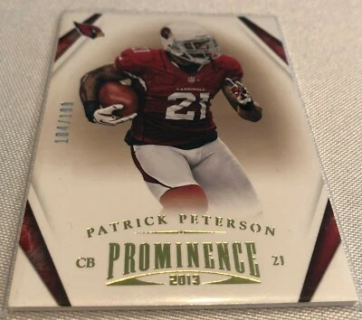 2013 Prominence Football Patrick Peterson Arizona Cardinals Gold #3 #'d 184/199 - Image 1 of 3
