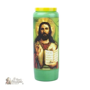 BOUGIE NEUVAINE verte à jésus - Imagen 1 de 1