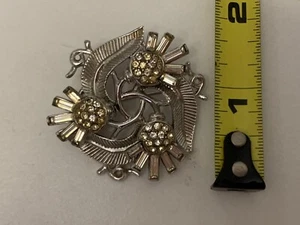 Crown Trifari Brooch Pin Thistle Boutique rhodium plated baguettes - Picture 1 of 4