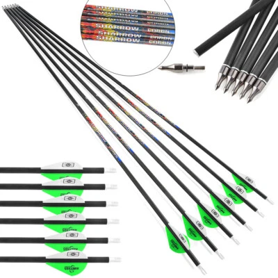31" Pure Carbon Arrow ID6.2mm SP250-600 Archery Compound Recurve Bow Hunting DIY - Image 1 of 4