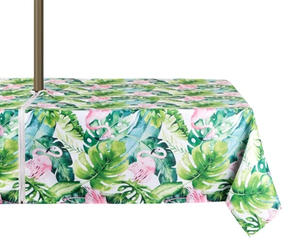 Mantel rectangular exterior interior 60X84 pulgadas con orificio para paraguas y cremallera, Wa Foto 1 de 4