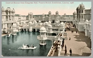 Court of Honour Congress Hall Franco-British Exhibition London c1908 Postcard - Picture 1 of 2