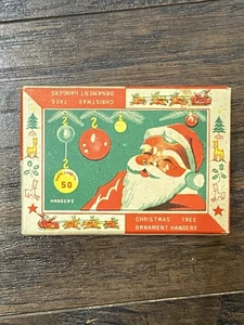 VTG Santa Claus MCM Christmas Tree Ornament Hangers Box Japan Great Graphics! - Picture 1 of 11