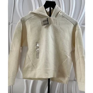 Girls M White Sport Fleece Hoodie Multicolor Speckle Pullover NEW WITH TAGS - Picture 1 of 4