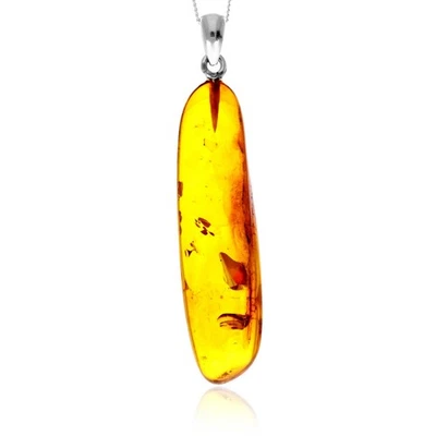 Argento Sterling 925 & Originale Color Cognac Baltica Ambra Exclusivo Unico - Immagine 1 di 3