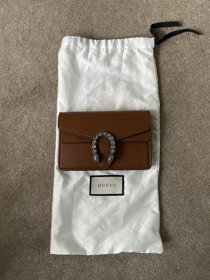 Gucci Dionysus Super Mini Bag in brown pebbled leather - Image 1 of 4