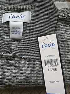 Polo Shirt - Izod "Under Par" - Mens Large - Active Golf Or Casual Wear - Photo 1/5