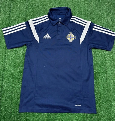 Northern Ireland Adidas 2013 Navy Polo T-Shirt | Mens Adult Small Football Top - Image 1 of 4