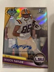 Mason Taylor Auto #257/499 2023 Bowman U Chrome No. 39 Refractor LSU Tigers - Picture 1 of 3