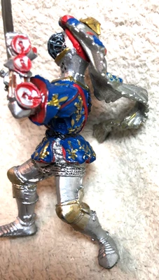Plastoy Fantasy Medieval Knight Blue Gold Silver Red - Image 1 of 4