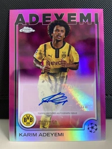 Karim Adeyemi 2024-25 Topps Chrome UCC Pink Refractor Autograph 062/250 - Bild 1 von 2