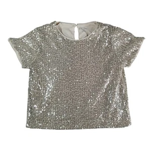 Art Class Shirt Top Girls Large (10-12) Gold Sequin Tee Shimmer Fancy NWT - Picture 1 of 8