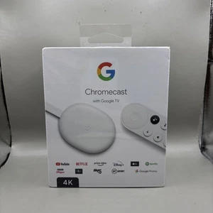 Google Chromecast with Google TV - White (GA01919-GB) 4k GZRNL - Picture 1 of 7