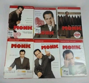 MONK DVD Lot Seasons 1 3 4 5 6 7 (SEASON 4 SEALED) Shalhoub Detective TV *AS IS* - Picture 1 of 4