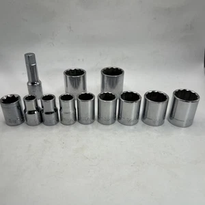 Vtg Craftsman =V= USA 1/2" Drive Socket Set 13 pc 7/16-1 1/8” 5/8 double Square - Bild 1 von 12