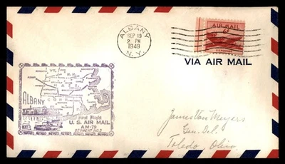 Mayfairstamps US Flight 1949 Albany AM 79 Cover aau_79705 - Image 1 of 2