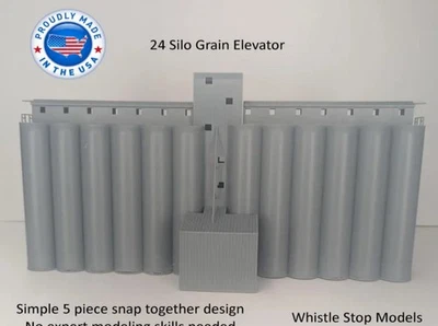 Z Scale Double Grain Elevator - Image 1 of 4